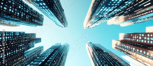 Ultra-modern skyscrapers with AI-powered digital billboards, futuristic urban business district