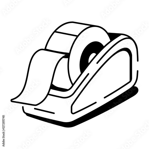 Tape dispenser icon in doodle style 

