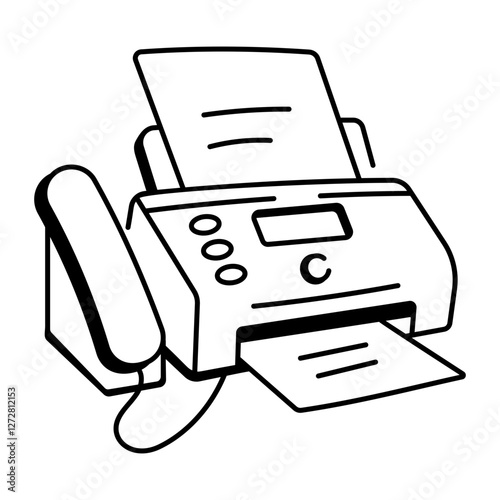 A hand drawn icon of a printer 
