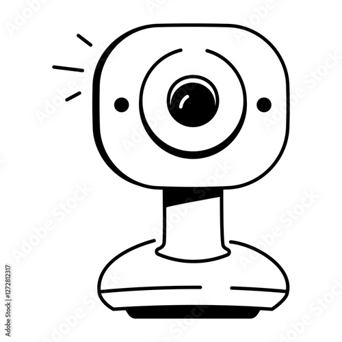 A doodle style icon of webcam 

