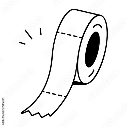 Adhesive tape icon in hand drawn style 
