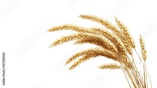 ears of wheat isolated on white background