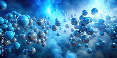 Wallpaper Mural Molecular cluster of blue water molecules floating in a void Torontodigital.ca