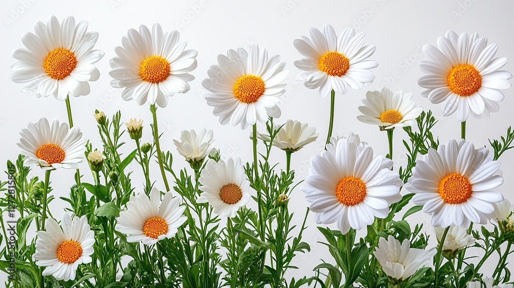 Obraz premium beautiful daisy flowers isolated on white background high quality png for design projects