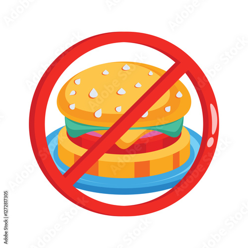 A no food sign representing fasting during the holy month of Ramadan.