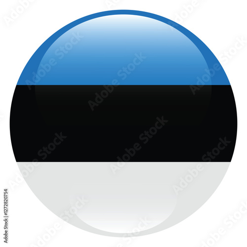 Estonia circle flag logo icon digital vector illustration