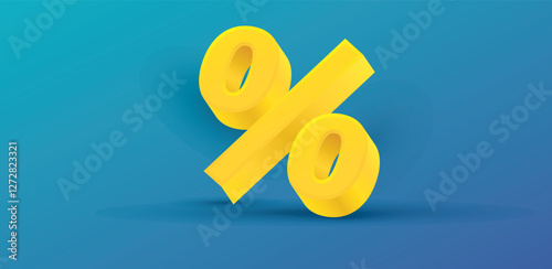 illustration Vector of 0 percent. Zero percent number or 0% special offer isolated on white background. 3d illustration.