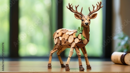 Eco-Friendly Handmade Cork Reindeer Ornament – A Charming Christmas Decoration