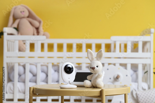 Baby monitor with toy bunny...
