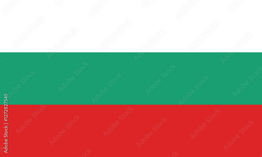 The flag of Bulgaria. Flag icon. Standard color. Standard size. A rectangular flag. Computer illustration. Digital illustration. Vector illustration. The flag of Bulgaria. Flag icon. Standard color. Standard size. A rectangular flag. Computer illustration. Digital illustration. Vector illustration.