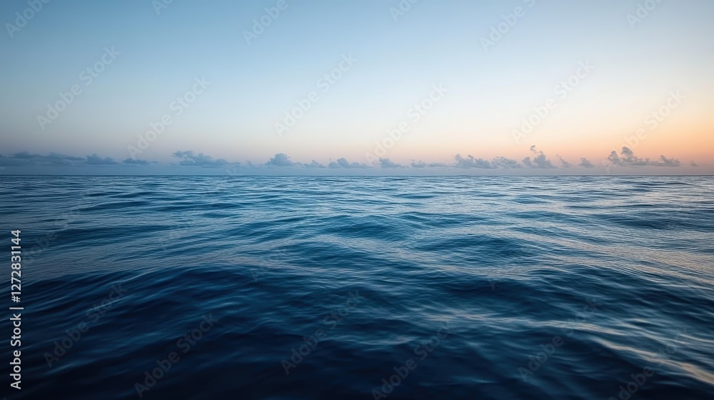 Obraz premium Serene Ocean Waves at Dusk with Soft Clouds in a Tranquil Sky