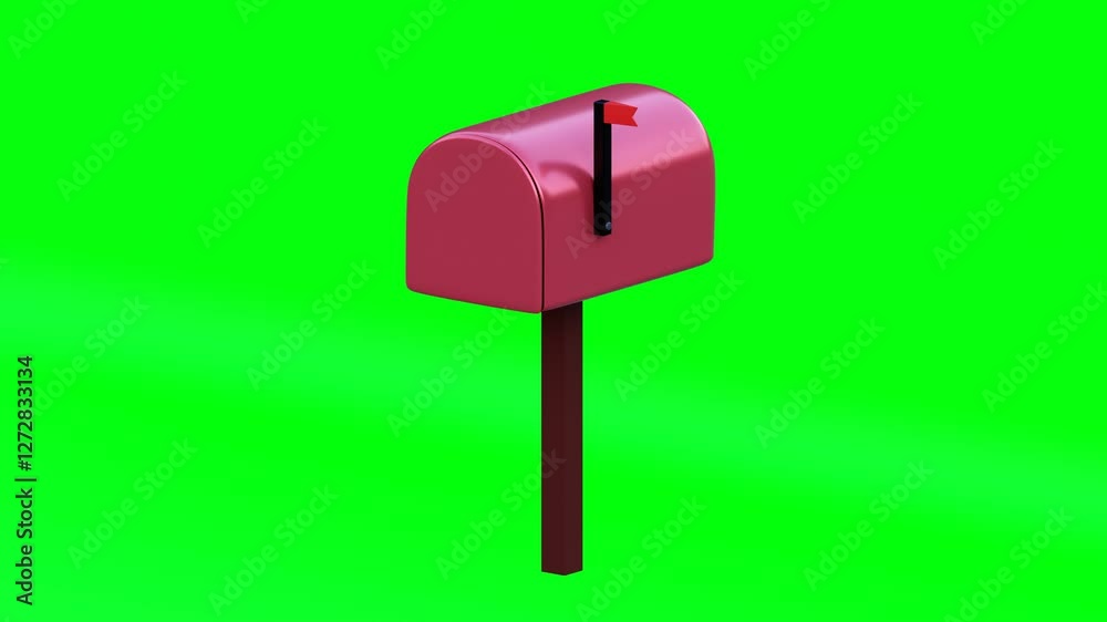 3D Animated of entering a letter into the mailbox green screen 3D Animated of entering a letter into the mailbox green screen