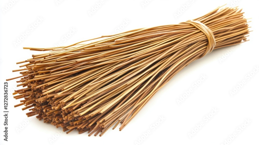 Bundle of Natural Dried Straw for Crafting and Decorative Use Isolated on White Background Bundle of Natural Dried Straw for Crafting and Decorative Use Isolated on White Background