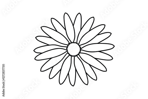 Line art illustration of a daisy flower for coloring books.eps