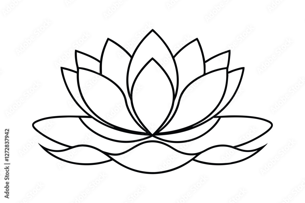 Line art illustration of a lotus flower for coloring books.eps Line art illustration of a lotus flower for coloring books.eps