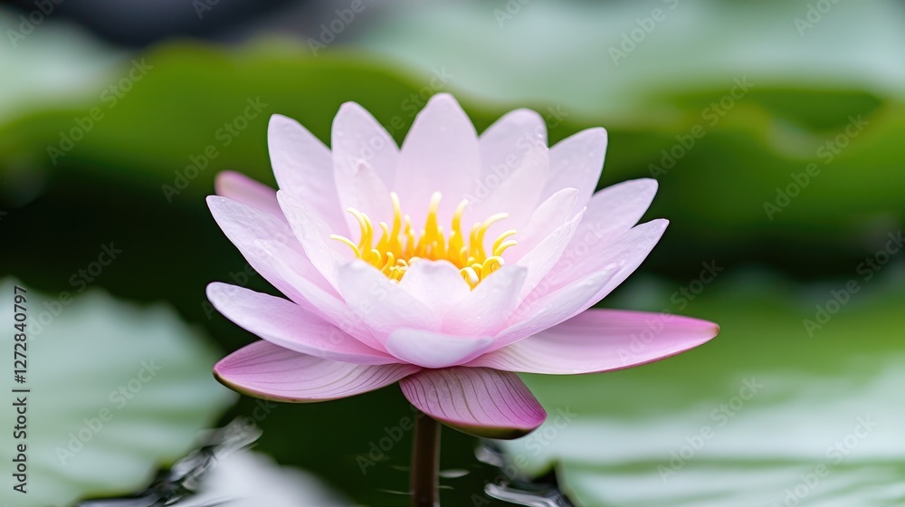 Pink lotus flower in pond, serene nature scene, tranquil garden, peaceful moment, use for meditation or yoga posters, background for spiritual themes Pink lotus flower in pond, serene nature scene, tranquil garden, peaceful moment, use for meditation or yoga posters, background for spiritual themes