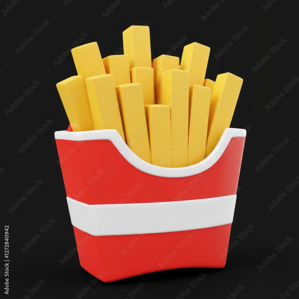 Crispy French Fries in Classic Container Ready to Be Enjoyed Crispy French Fries in Classic Container Ready to Be Enjoyed