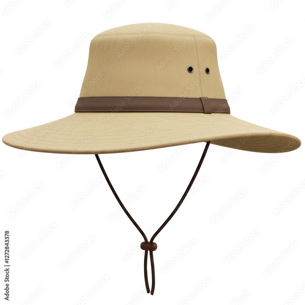 Tan Safari Hat with Chin Strap for Outdoor Adventure and Sun Protection Tan Safari Hat with Chin Strap for Outdoor Adventure and Sun Protection