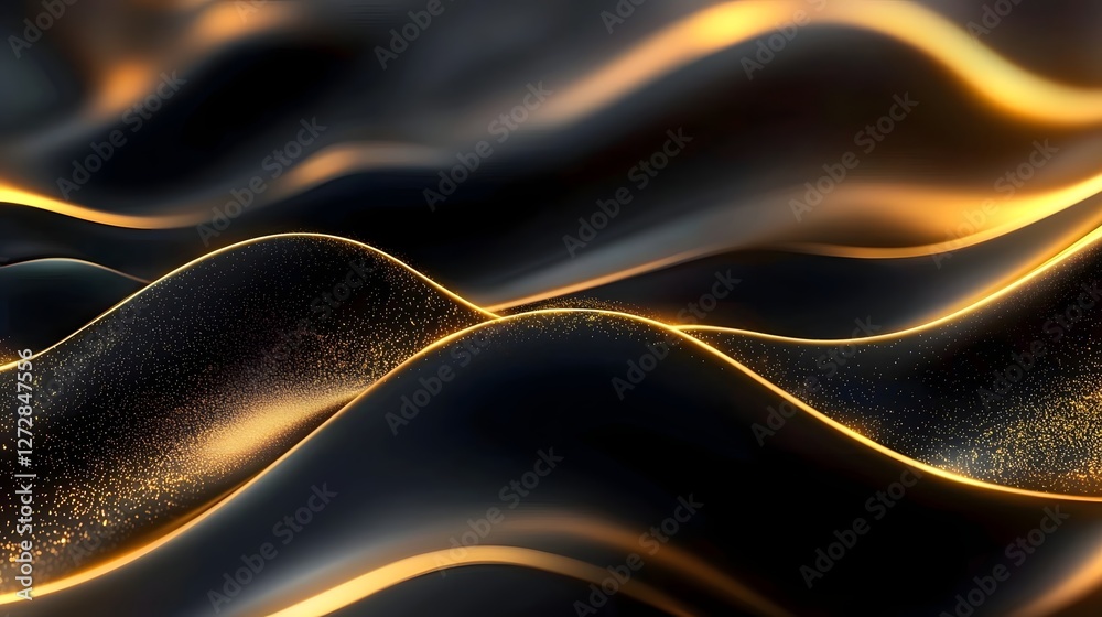 Obraz premium Elegant Minimalist Luxury Background with Smooth Gold and Black Gradient and Soft Ambient Light