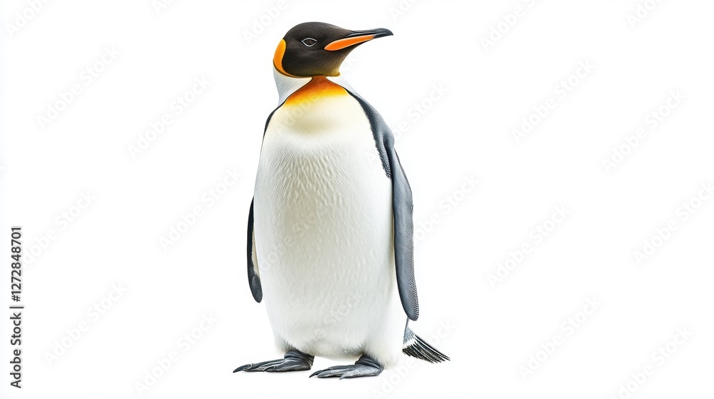 Naklejka premium Emperor Penguin Standing Gracefully Against A Pure White Background