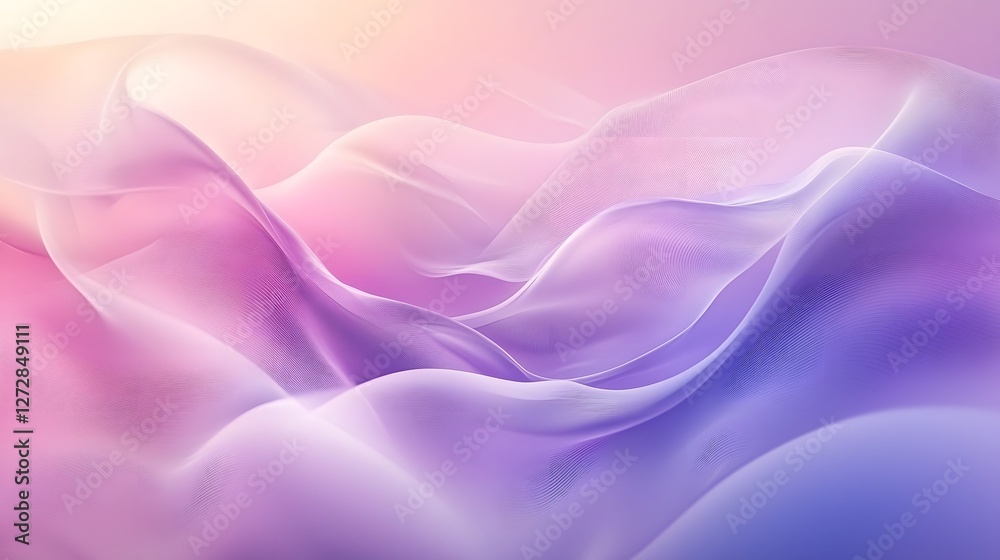 Obraz premium Serene Gradient Waves Elegant Soft Pastel Minimalist Abstract Background for Branding and Digital Marketing