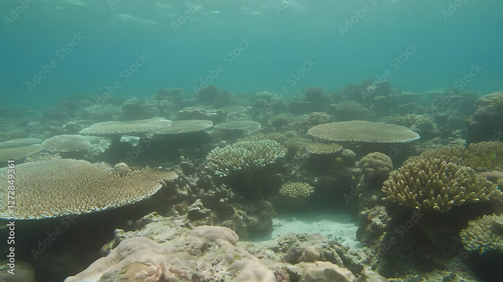 Obraz premium Underwater Serenity Coral Reef Ecosystem Biodiversity Marine Habitat Conservation Beauty Tranquility