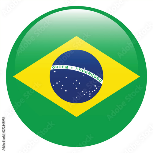 Brazil flag. Brazil circle flag logo icon computer vector illustration design