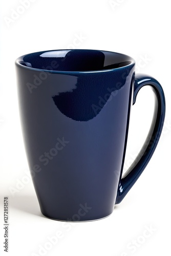 Studio shot of a navy blue mug on white background