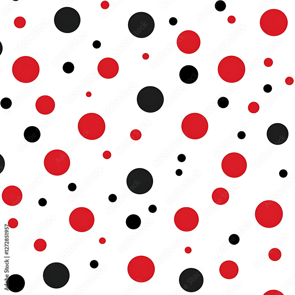Vibrant Red and Black Dots Graphic Pattern Seamless Design for Textile and Backgrounds Texture. Vibrant Red and Black Dots Graphic Pattern Seamless Design for Textile and Backgrounds Texture.
