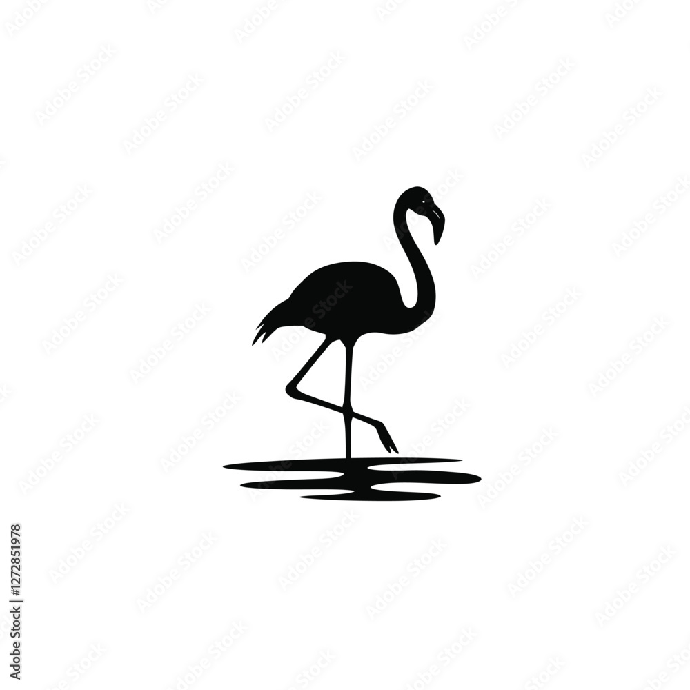 Naklejka premium flamingo silhouette vector