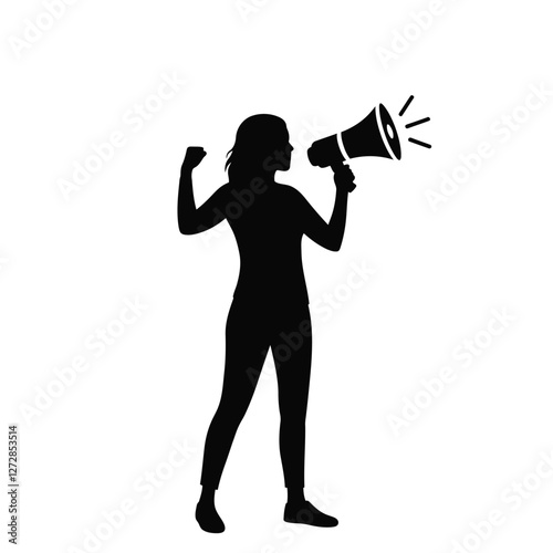businessman shouting through megaphone