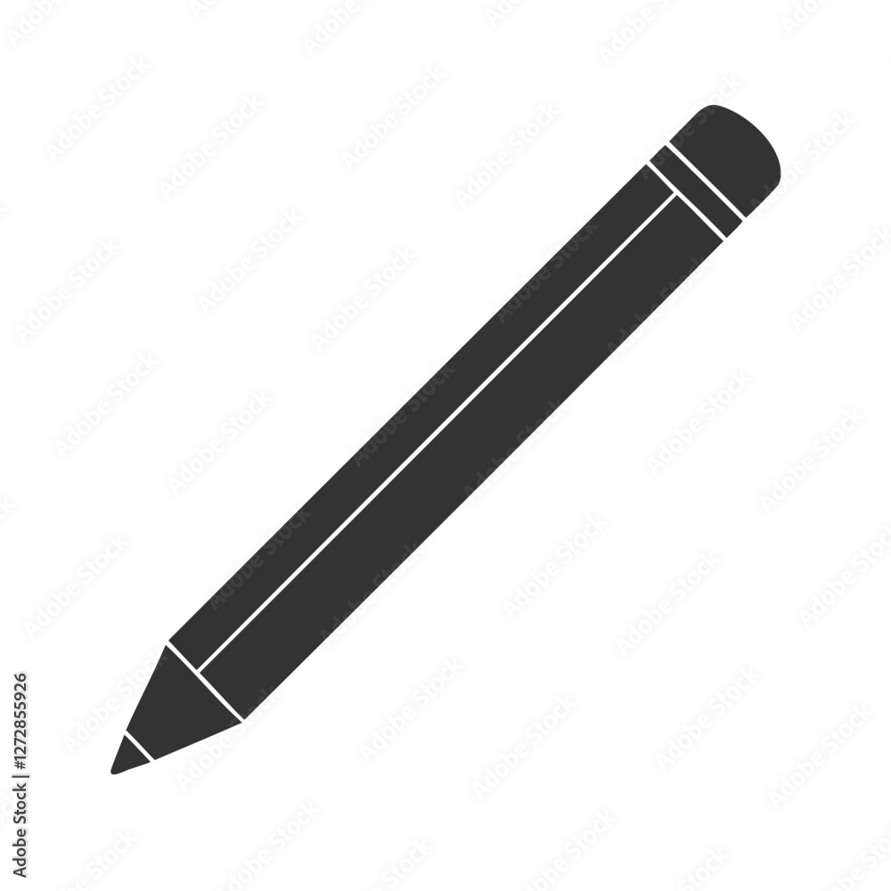Simple Vector Illustration of a Graphite Pencil, Clean minimalist vector graphic of a pencil. Simple Vector Illustration of a Graphite Pencil, Clean minimalist vector graphic of a pencil.