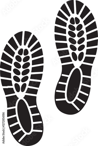  silhouette of Footprint Icon in Flat Design vector isolated on white background.