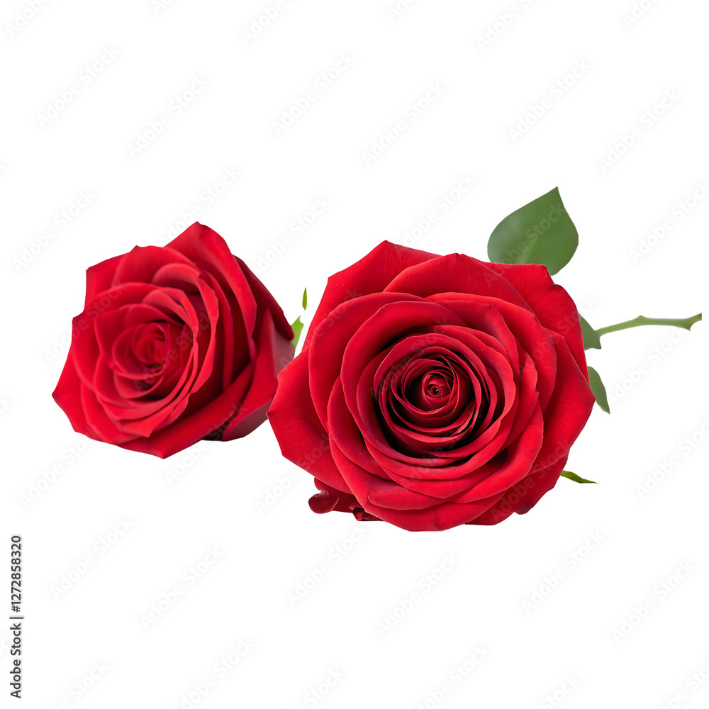 Double red roses isolated on transparent background Double red roses isolated on transparent background