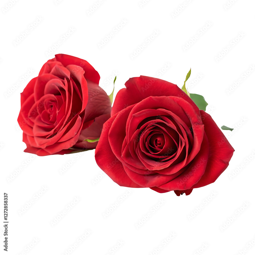 Double red roses isolated on transparent background Double red roses isolated on transparent background