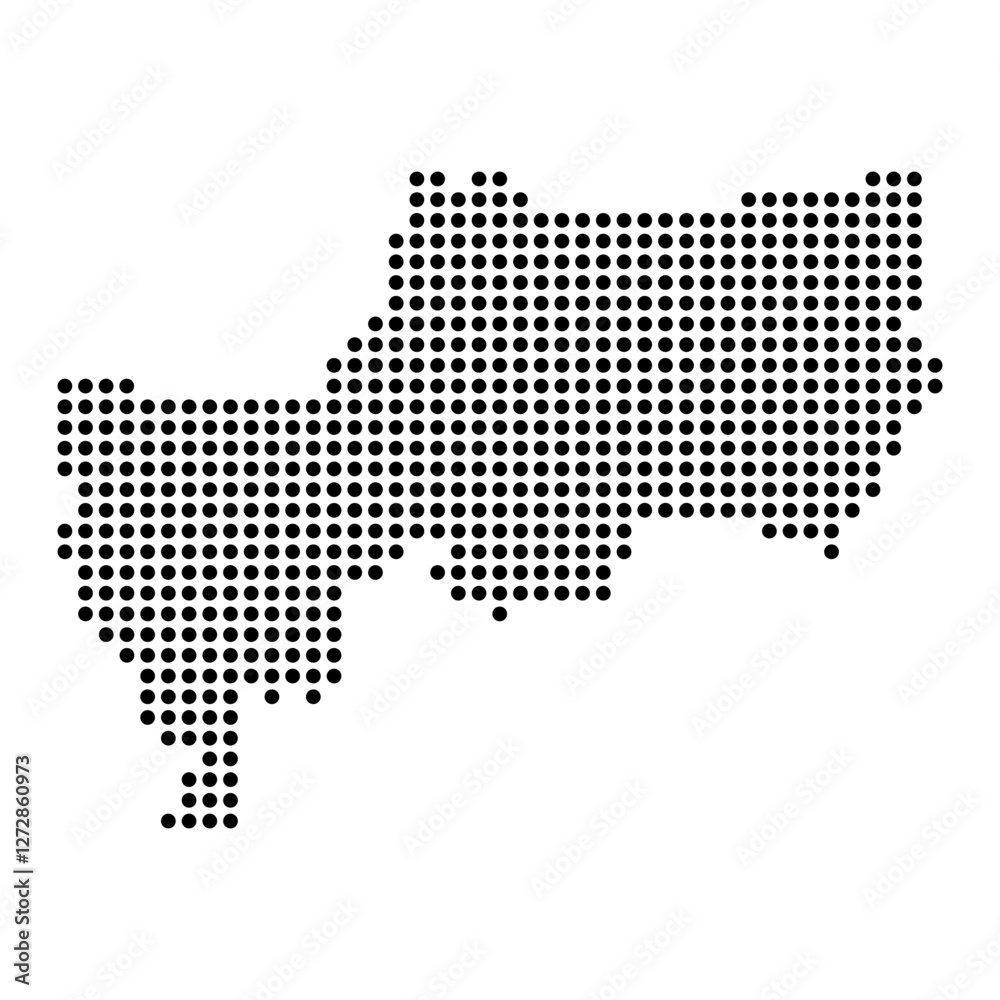 Fototapeta premium Bangkok city dotted map isolated on white background. Vector design.
