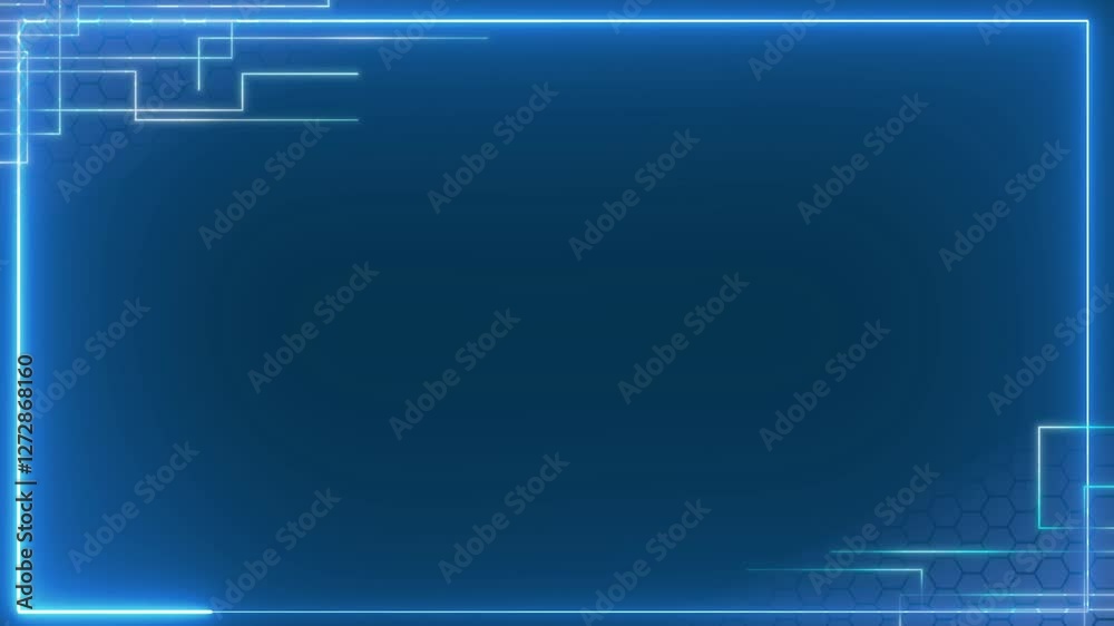 Neon Dark Blue Tech Background for News, Reports & Podcasts | Dynamic Motion Video