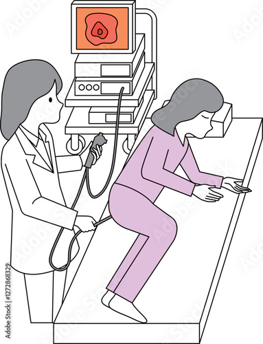 女性医師の大腸がん検査