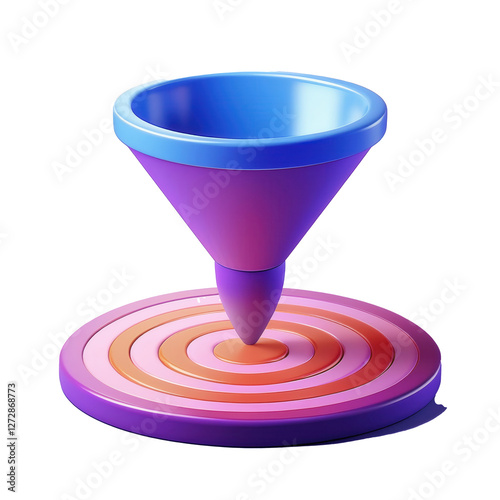 Funnel on Bullseye 3D Conversion Optimization and Lead Generation Icon