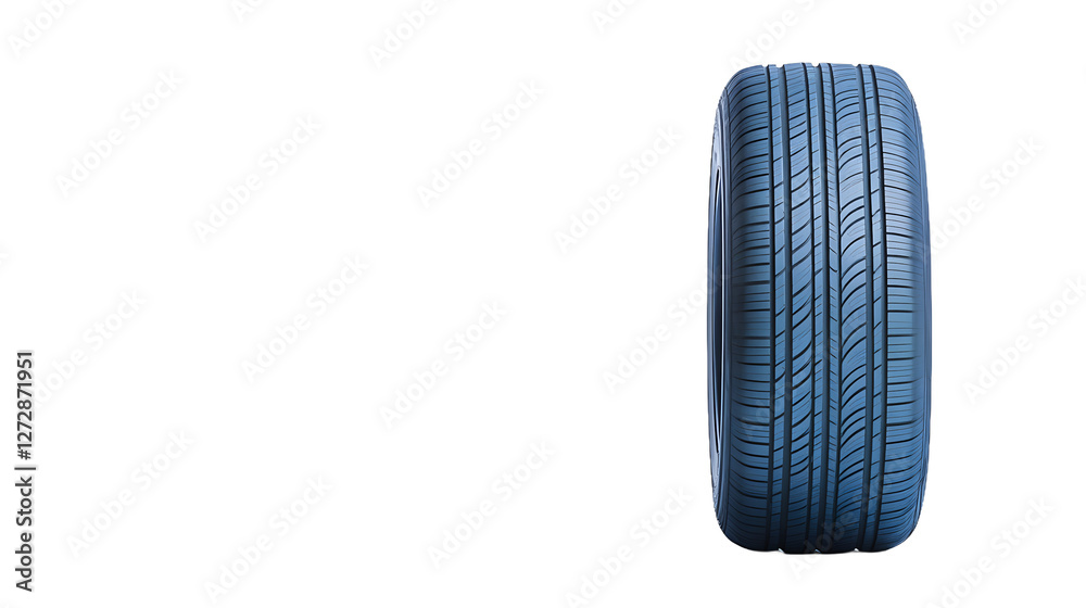 White Background with Automobile Tire on Display
White Background with Automobile Tire on Display