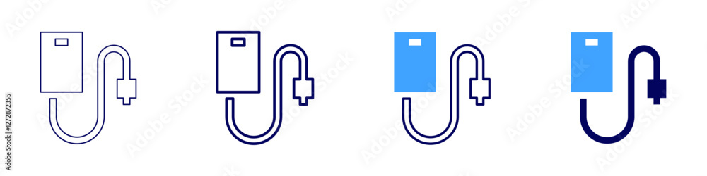 Device charging icon in 4 different styles. Thin Line, Line, Bold Line, Duotone. Duotone style. Editable stroke Device charging icon in 4 different styles. Thin Line, Line, Bold Line, Duotone. Duotone style. Editable stroke