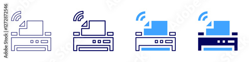 Device debugging icon in 4 different styles. Thin Line, Line, Bold Line, Duotone. Duotone style. Editable stroke