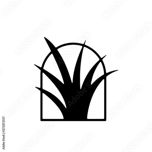 A modern eco-friendly grass logo, ideal for organic brands, gardening, and agriculture. Simple yet impactful nature-inspired design.