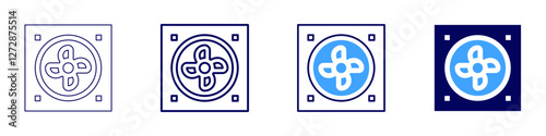 Device lifespan icon in 4 different styles. Thin Line, Line, Bold Line, Duotone. Duotone style. Editable stroke