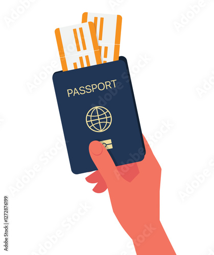 Passport And Boarding Pass On White Background stock illustration