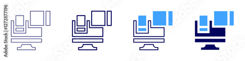 Electronics icon in 4 different styles. Thin Line, Line, Bold Line, Duotone. Duotone style. Editable stroke