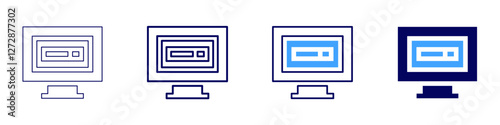 Gaming device icon in 4 different styles. Thin Line, Line, Bold Line, Duotone. Duotone style. Editable stroke