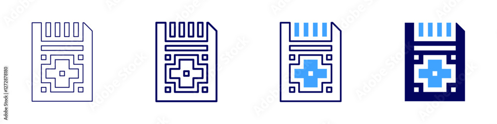 Fototapeta premium Memory device icon in 4 different styles. Thin Line, Line, Bold Line, Duotone. Duotone style. Editable stroke