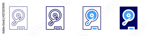 Measuring device icon in 4 different styles. Thin Line, Line, Bold Line, Duotone. Duotone style. Editable stroke