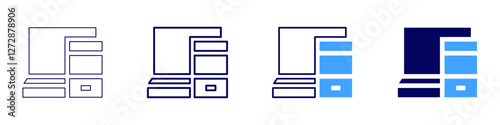 Reading device icon in 4 different styles. Thin Line, Line, Bold Line, Duotone. Duotone style. Editable stroke